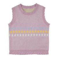 Pull sans manches tricoté personnalisé pour bébés filles, pull-over pour enfants, gilet pull à étoiles pour enfants, en promotion