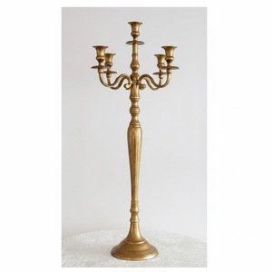 Copper Plated Metal Aluminum <b>Candelabra</b> for Wedding and Christmas Tabletop Decoration Handmade Floor <b>Candelabra</b> - Product Image 2