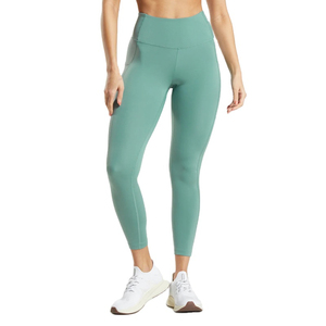 Legging de yoga taille haute sans couture, longueur intégrale, vert uni, en Spandex/Nylon, avec taille élastique, pour femme, écologique et à séchage rapide - Product Image 1