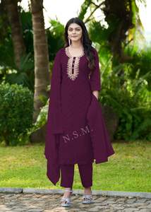 Dernier créateur Ensemble Kurti de travail en organza lourd par Fab Zone Vêtements indiens et pakistanais - Product Image 2