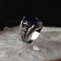 Bague de mariage pour homme en argent sterling 925 de haute qualité, luxe, style vintage, sertie de zircon ovale, taille personnalisée