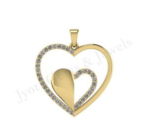 Bijoux fins personnalisés qualité d'exportation 25mm argent Sterling 925 Double coeur Zircon charme Style classique cadeau chrétien pour les femmes - Product Image 4