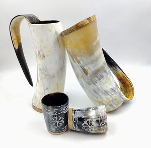 Tasses à corne de qualité authentique Tasses de voyage écologiques Tasses réutilisables 100% naturelles Viking Horn Tasses personnalisées pour bière et vin - Product Image 4