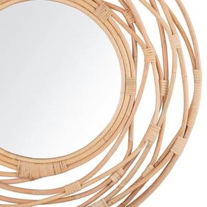 Miroir mural rond moderne fait à la main en rotin décoratif Boho avec cadre en osier naturel pour une utilisation décorative à la maison - Product Image 3