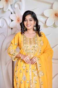 Tenue de soirée jaune pakistanaise Salwar Kameez avec Dupatta pour femme, costume ethnique indien Farshi, costumes pakistanais - Product Image 4