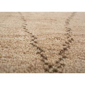 พรมขนสัตว์ถักมือ AKWL-1567 ลายเรขาคณิตสีเบจและสีน้ำตาล สำหรับใช้ในบ้าน ตกแต่งห้องนั่งเล่นและทางเดิน ขนาด 9x12 นิ้ว - Product Image 3