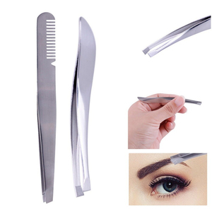Pinzas de Acero Inoxidable Personalizadas 2026 con Punta Inclinada para Cejas, Herramientas para Uñas, Pestañas y Depilación - Product Image 1