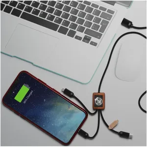 Custom 3-in-1 <b>Cable</b> C29 Bamboo <b>USB</b> Gadget for Promotions - Product Image 2