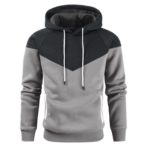 Sudadera con capucha de lana de algodón para hombre, jersey de gran tamaño cálido de invierno con bolsillo canguro, hombro caído, patrón sólido y logotipo personalizado - Product Image 1