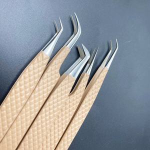 แหนบต่อขนตาแบบคลาสสิกแหนบโลโก้ตามสั่งสีนู้ดแหนบสเตนเลสทนทานปลายแหลม - Product Image 6