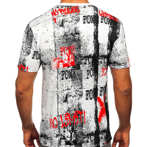 Camiseta de mezcla de poliéster y algodón con estampado de sublimación personalizada para hombre, nueva moda, ropa informal, camisetas para hombre - Product Image 3