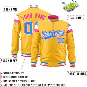 Personalized <b>Varsity</b> <b>Bomber</b> <b>Jacket</b> Satin Fabric Zip Up Design Custom Name Number Logo Teamwear Dropshipping OEM <b>Jacket</b> for <b>Men</b> - Product Image 6