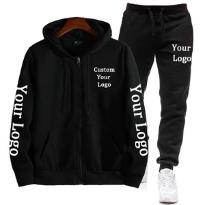 Custom DIY Logo Print Unisex <b>Track</b> Suits <b>Men</b> Women's Zipper Hoodies Loose Casual <b>Jackets</b> Sweatpants Hooded Pullover Fashion - Product Image 1