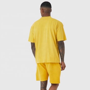 Custom Designed Two-Piece <b>Set</b> for Men High Quality Breathable Cotton Summer Tshirt Shorts <b>Knitted</b> Casual Style with Logo Printed - Product Image 2