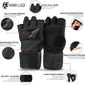 Upgrade Your <b>Boxing</b> <b>Gear</b> With Custom Logo Neoprene Training Gel Gloves <b>and</b> Wraps for <b>Protection</b> for Gym Use - Product Image 5