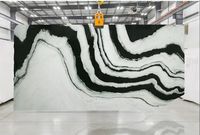 Grande dalle de marbre naturel indien poli Panda, comptoirs d'îlot de salle à manger sur mesure, murs de salle de bain intérieurs étanches, hôpital moderne