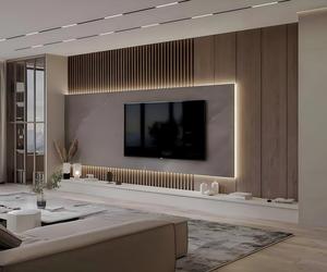 Meuble <span class=keywords><strong>TV</strong></span> <span class=keywords><strong>mural</strong></span> de luxe moderne et minimaliste KEJIA avec armoires flottantes à LED d'ambiance pour projets d'aménagement intérieur d'appartements - Product Image 2