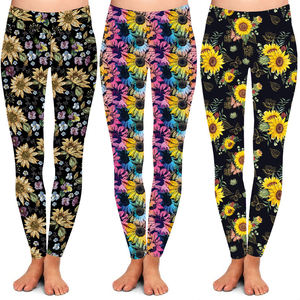 Vintage Sunflower Printed Women's High <b>Waist</b> Yoga <b>Leggings</b> Buttery Soft 92% Polyester 8% Spandex Skinny <b>Low</b> <b>Leggings</b> for Women - Product Image 1