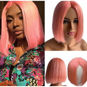 Perruque Bob lace front wig 613 péruvienne naturelle — ali queen, cheveux vierges, couleur rose orange bleu rouge 100% blond, 613, en stock, vente en gros - Product Image 1