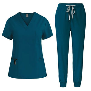 Veste de gommage unisexe à manches longues, uniforme médical, hauts, bouton extensible, manteau avant, vêtements de travail pour médecins, salopette en coton - Product Image 1