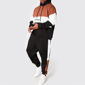 Conjunto de ropa de hombre de diseño personalizado, chándal de tela suave 2026, chándal de hombre con logotipo personalizado, chándal de gran tamaño de dos piezas con bloques de color - Product Image 1