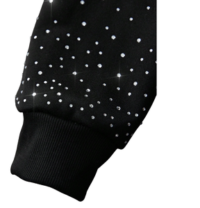 Sweat à capuche zippé de luxe en molleton coton/polyester, délavé à l'acide, avec impression numérique hivernale, strass brodés, logo personnalisé, écologique - Product Image 4