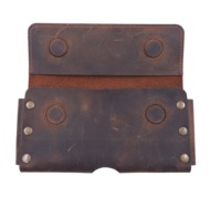 Étui de téléphone marron foncé vintage avec boucle de ceinture étui de téléphone portable fait à la main pochette de téléphone en cuir véritable pour le voyage