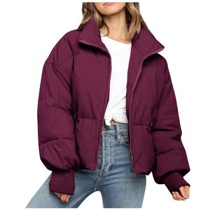 Veste d'hiver unie décontractée de haute qualité pour femmes Premium OEM veste à glissière pour femme nouvelle veste bouffante imperméable fabricant - Product Image 4