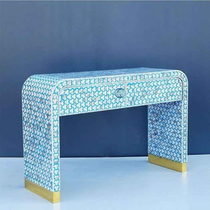 Mesa Consola y Taburetes de Estilo Moderno con Incrustaciones de Hueso Hechos a Mano, Muebles Sofisticados para el Hogar - Mesa de Noche con Incrustaciones de Hueso al por Mayor - Product Image 5