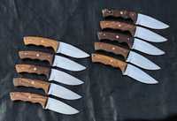 Lot de 10 couteaux de camping multifonctions, faits main, en acier 440C 12C27, à bord partiellement dentelé, manche en bois de wengé, légers et durables