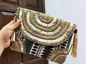 Bolsos de Mano de Lujo con Cuentas Bordadas a Mano, Diseño Clásico de Piedras, con Lentejuelas y Correa de Cadena para Eventos Nocturnos y Fiestas - Product Image 6