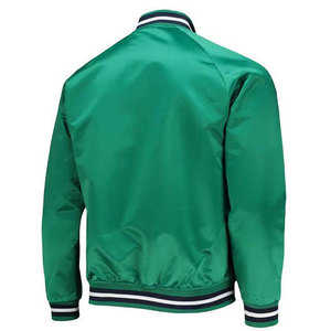 Chaquetas universitarias de satén de seda de alta calidad para hombres Nueva llegada Chaqueta de satén de moda para exteriores con botones rojos personalizados para hombres - Product Image 5