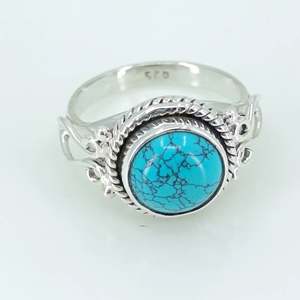 Bague Bohème Pierre de Naissance de Décembre Faite à la Main en Argent Sterling 925 avec Turquoise – Cadeau Idéal pour son Anniversaire – Bijoux en Platine - Product Image 2