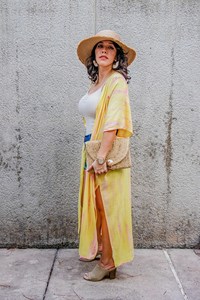 Hermoso Kimono de Verano para Mujer, Corte Regular, Estilo Bikini, Cuello en V Profundo, Tie Dye, RAYÓN Ecológico y Transpirable, a la Moda - Product Image 4