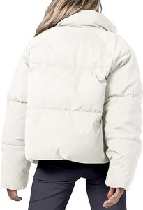 Chaqueta acolchada recortada de invierno para mujer con estilo, abrigo corto ligero con bolsillos, mayorista y producto de fabricante - Product Image 3