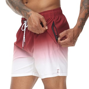 Short de bain pour homme Short de bain dégradé Short de plage à séchage rapide avec poches zippées et doublure en maille Maillot de bain tendance pour homme - Product Image 1