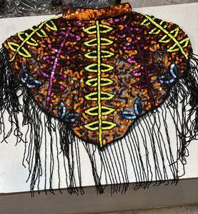 Elegant Burlesque <b>Cape</b> Beaded Strands Sequined Polyester Adult Festival <b>Capes</b> Fastens Neck Beautiful Festive Clothes Straight - Product Image 1