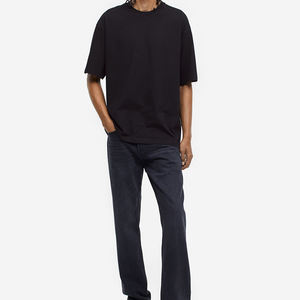 Customized 250g Heavy Batik 100% Cotton Vintage <b>Tshirt</b> Solid Color Loose Short Sleeves Knitted Fabric with Polyester Inclusions - Product Image 3