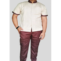 Uniforme de personnel d'hôtel de haute qualité en mélange polyester/coton avec poches avant, tailles et couleurs personnalisées, unisexe, logo personnalisé
