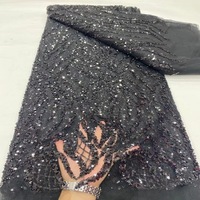 Tissu en dentelle perlée, ruban de dentelle, broderie de perles, tissu en dentelle à sequins, tissu en résille à sequins brillants pour robes de mariée et de soirée