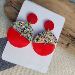 Resin Embroidery Earrings Handmade Stainless Steel Fashion Jewelry for Women Girls Classic Wedding Look High Quality - Product Image 1