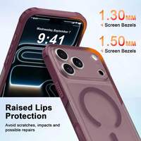 Coque de téléphone magnétique Defender Armor pour iPhone 18 Pro Max 15 Pro, compatible avec la charge sans fil, coque arrière mate transparente