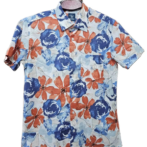Camisa de manga corta de satén de algodón 100% con estampado AOP para hombre, informal, Formal, patrón sólido, transpirable, sostenible para un aspecto perfecto de verano - Product Image 4