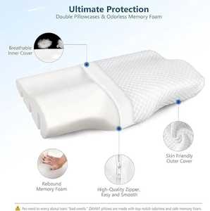 Almohada de cuello de espuma viscoelástica ergonómica 3D de lujo patrón sólido ortopédico antiarrugas para dormir cómodo en hoteles modernos - Product Image 4