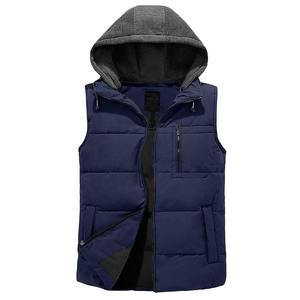 Gilet matelassé personnalisé pour hommes matelassé hiver rembourré à capuche gilet sans manches pour gilet décontracté travail voyage extérieur OEM - Product Image 1