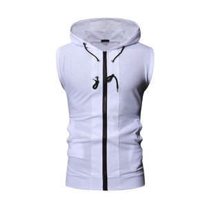 Nouveau design personnalisé, sweat à capuche sans manches pour hommes, sweat-shirts à capuche avec logo OEM, gilet, sweat à capuche décontracté pour le sport - Product Image 1