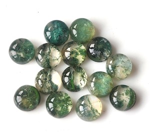Natural <b>Moss</b> Agate Doublet 4mm-8mm Round Cabochon Flat Back Loose <b>Moss</b> Agate High Quality Handmade Gemstone for Jewelry Making - Product Image 6