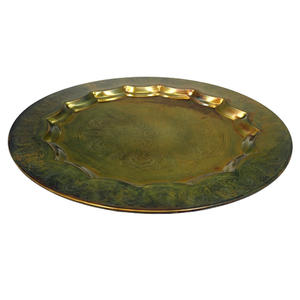 Vajilla de mesa, plato redondo de Metal, plato de servicio de cobre quemado, bandeja de estilo de lujo para Hotel hecho a mano - Product Image 1