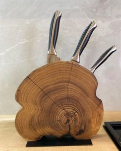 Portacuchillos de madera para encimera con ranuras de ventilación que garantizan la higiene al evitar la acumulación de humedad y moho - Product Image 6