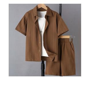 Conjunto de Verano para Hombre de Dos Piezas, Pantalones Cortos y Camiseta, Estilo Casual Urbano, 80% Algodón, 20% Elastano, Secado Rápido y Transpirable - Product Image 5